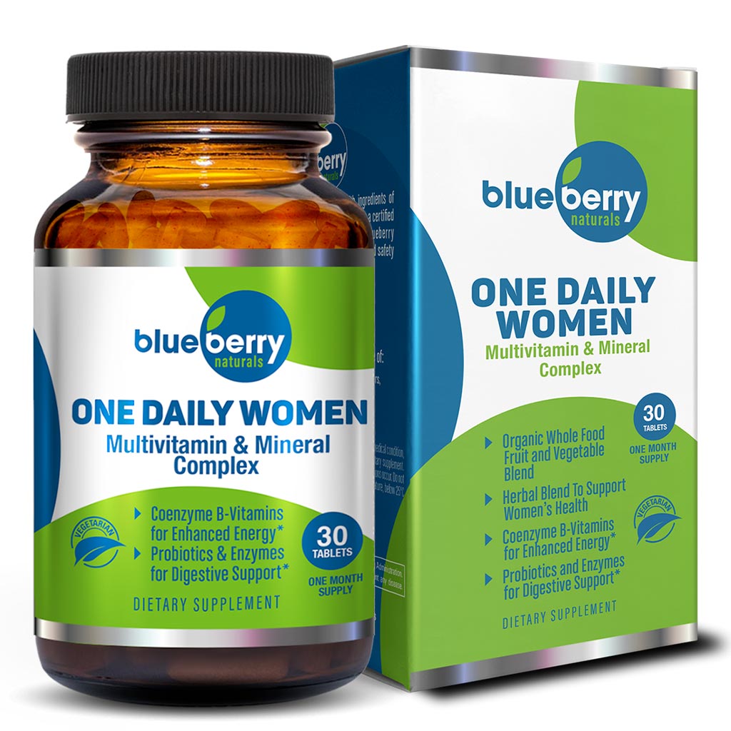 Blueberry Naturals One Daily Women's Multivitamins & Minerals Tablets, Pack of 30's - Easy Pharmacy LLC