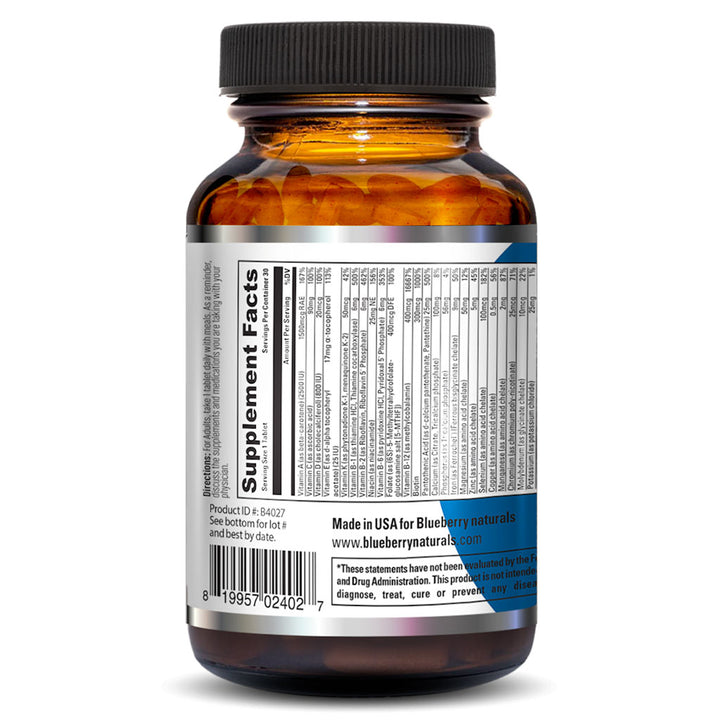 Blueberry Naturals One Daily Women's Multivitamins & Minerals Tablets, Pack of 30's - Easy Pharmacy LLC