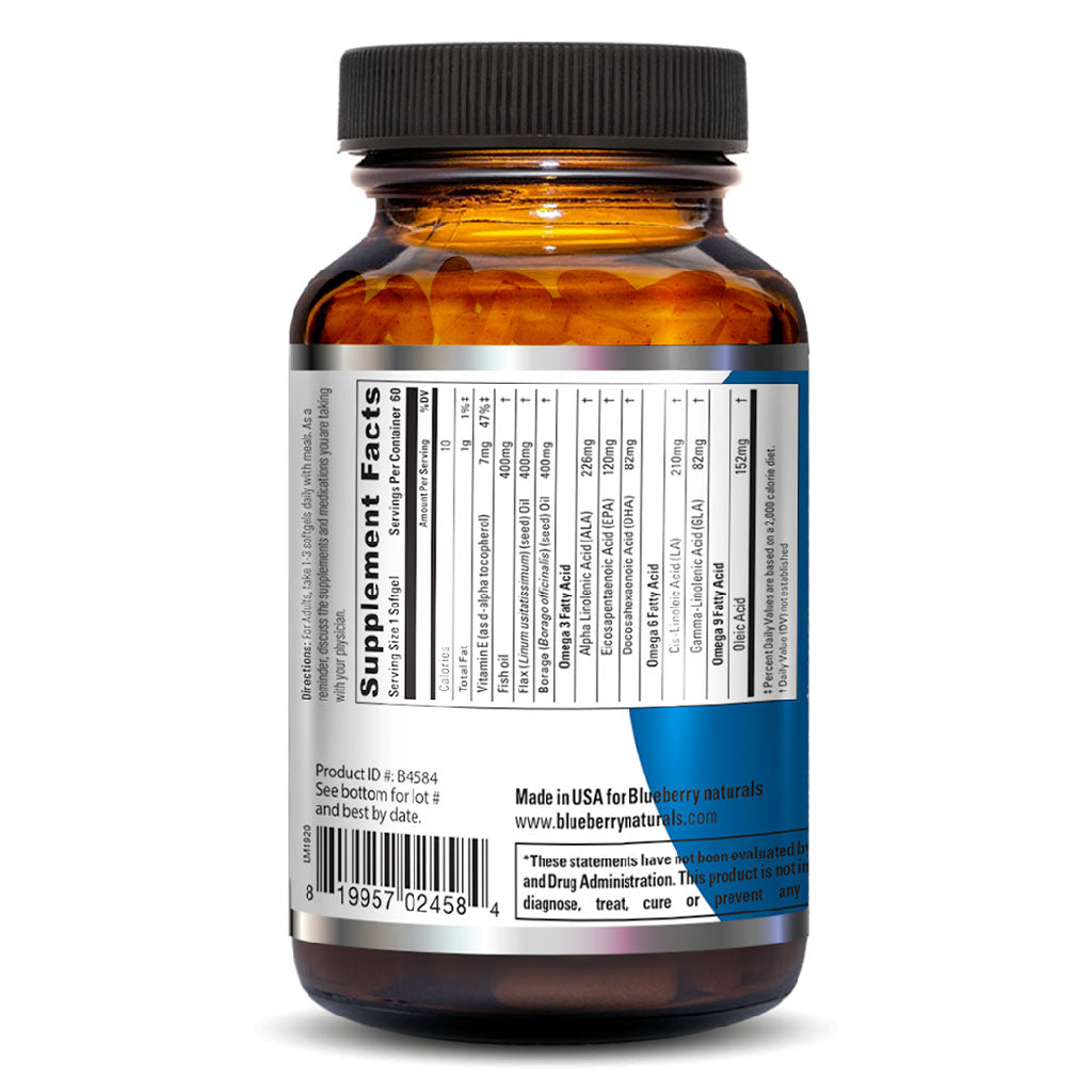 Blueberry Naturals Omega 3-6-9 Softgels 60's - Easy Pharmacy LLC