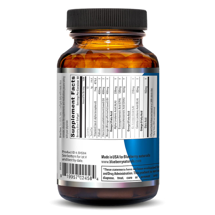 Blueberry Naturals Omega 3-6-9 Softgels 60's - Easy Pharmacy LLC