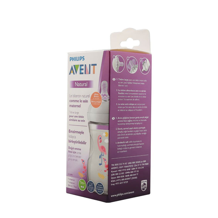 Philips Avent Natural 2.0 Bottle Flamingo 260 mL 1's SCF070/21 - Easy Pharmacy LLC
