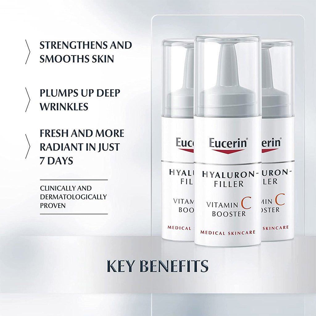 Eucerin Hyaluron-Filler Vitamin C Anti-Aging Booster Serum 8ml, Pack of 3's - Easy Pharmacy LLC