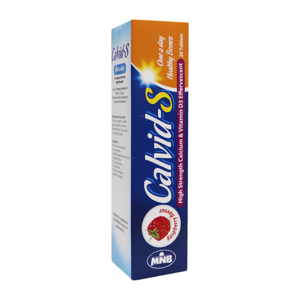 Calvid S Calcium and Vitamin D3 Effervescent Tablets 20's - Easy Pharmacy LLC
