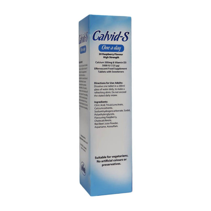 Calvid S Calcium and Vitamin D3 Effervescent Tablets 20's - Easy Pharmacy LLC