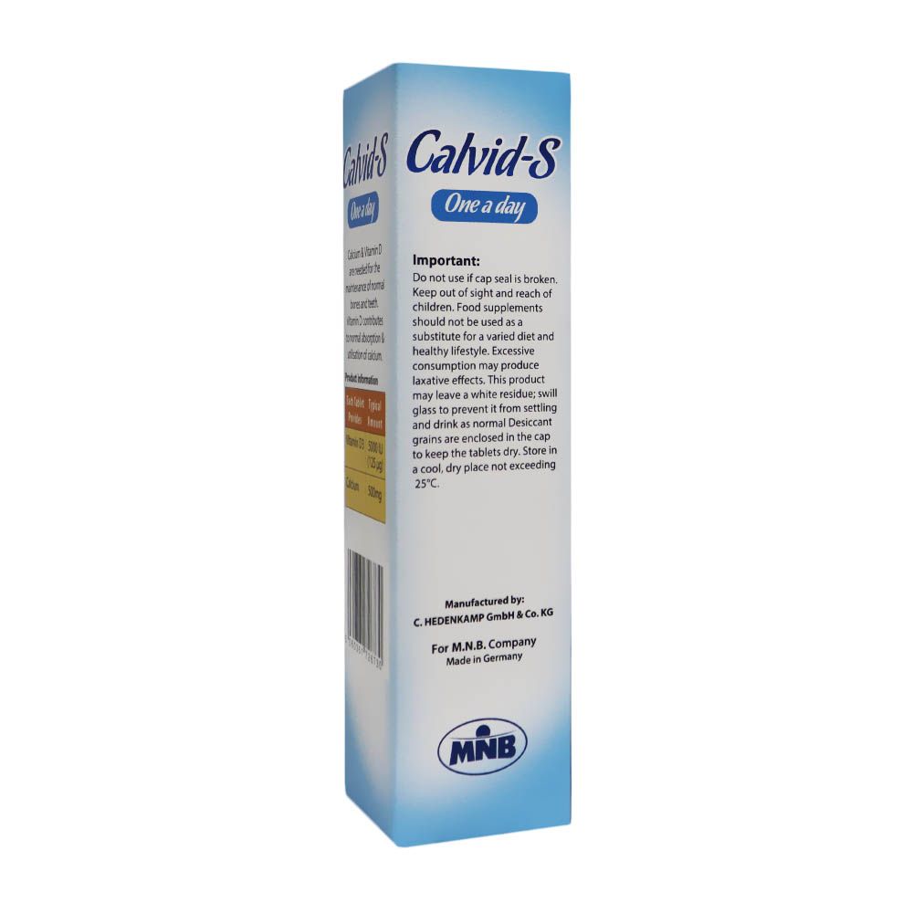 Calvid S Calcium and Vitamin D3 Effervescent Tablets 20's - Easy Pharmacy LLC