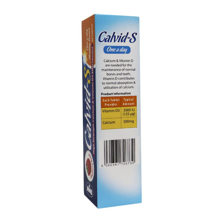 Calvid S Calcium and Vitamin D3 Effervescent Tablets 20's - Easy Pharmacy LLC