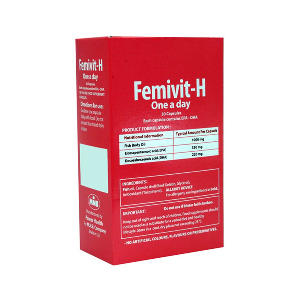 Femivit-H One A Day Fish Oil Women's Supplement Capsules, Pack of 30's - Easy Pharmacy LLC