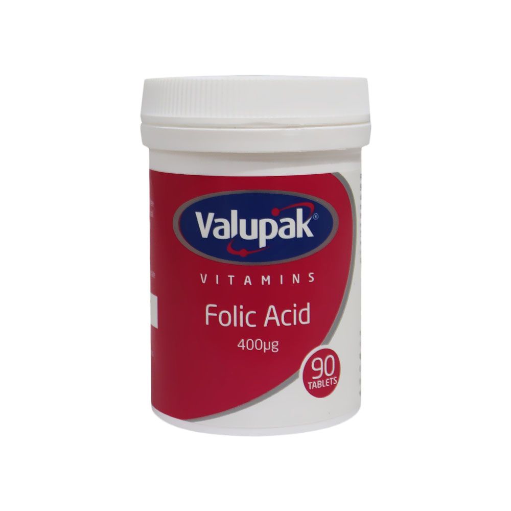 Valupak Folic Acid 400 mcg Tablets 90's - Easy Pharmacy LLC