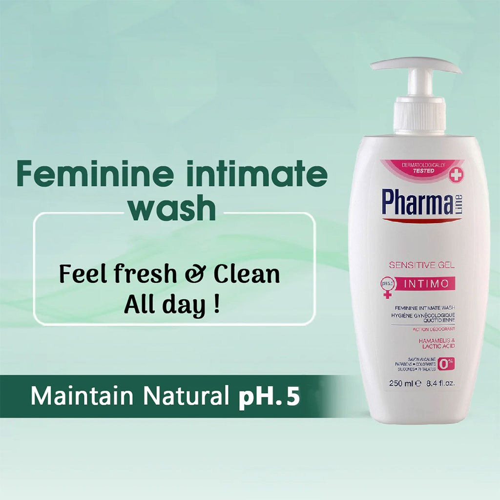 PharmaLine Sensitive Feminine Intimate Wash 250 mL - Easy Pharmacy LLC