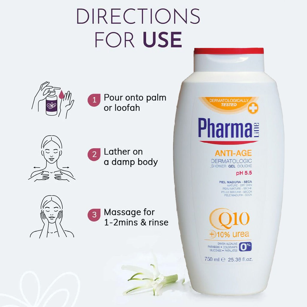 PharmaLine Anti-Age Dermatologic Shower Gel 750 mL - Easy Pharmacy LLC