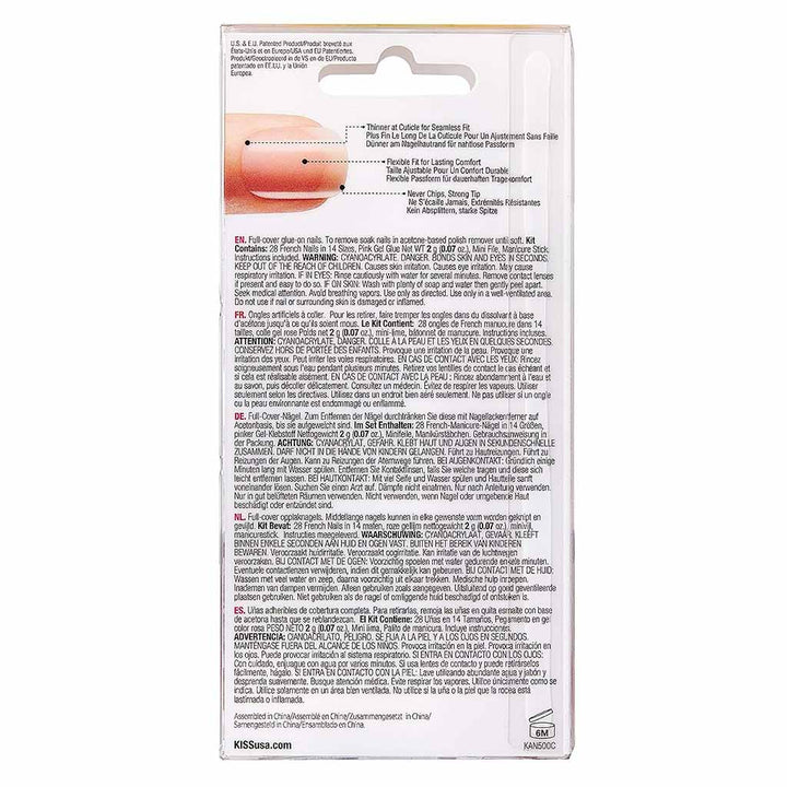 Kiss Salon Acrylic Nude French Nails, Medium, KAN06C, Pack of 28's - Easy Pharmacy LLC
