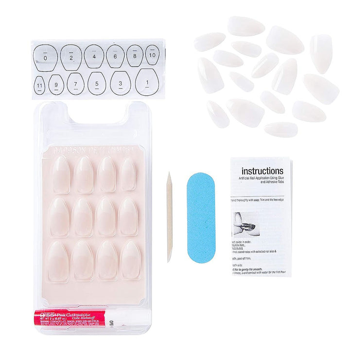 Kiss Salon Acrylic Nude French Nails, Medium, KAN06C, Pack of 28's - Easy Pharmacy LLC