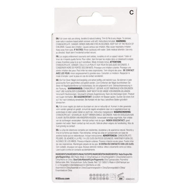 Kiss Salon Acrylic Natural Nails, KSN01C, Pack of 28's - Easy Pharmacy LLC