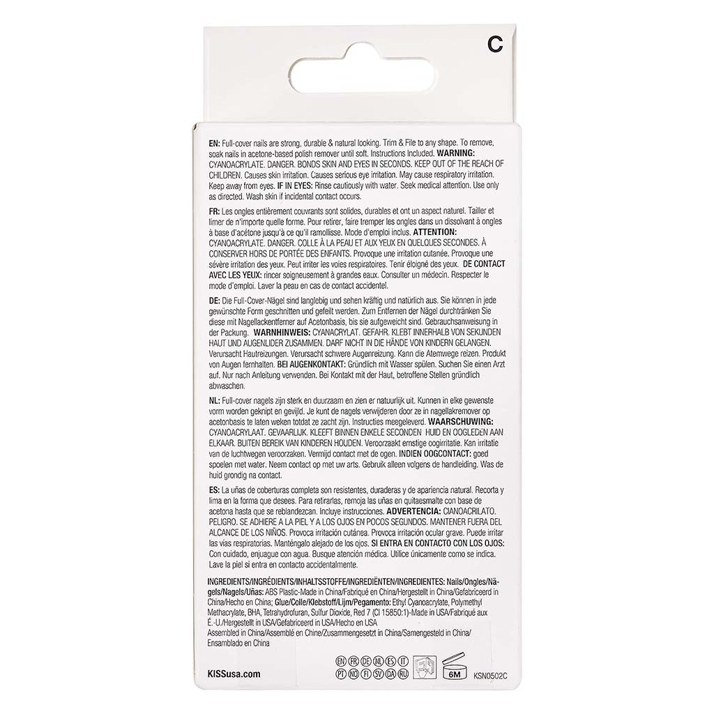 Kiss Salon Acrylic Natural Nails, KSN05C, Pack of 28's - Easy Pharmacy LLC