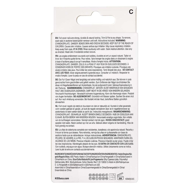 Kiss Salon Acrylic Natural Nails, KSN05C, Pack of 28's - Easy Pharmacy LLC