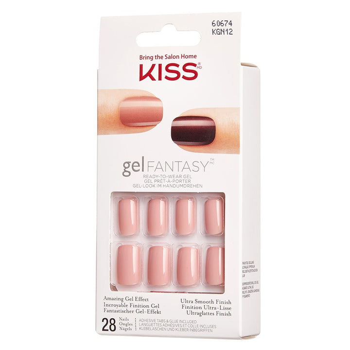 Kiss Gel Fantasy Ready To Wear Nails With Glue And Adhesive Tabs, KGN12C, Pack of 28's - Easy Pharmacy LLC
