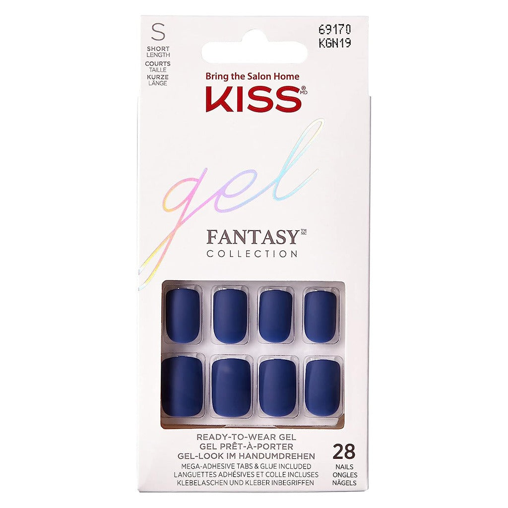 Kiss Gel Fantasy Ready To Wear Nails Medium With Glue And Adhesive Tabs, KGN19C, Pack of 28's - Easy Pharmacy LLC