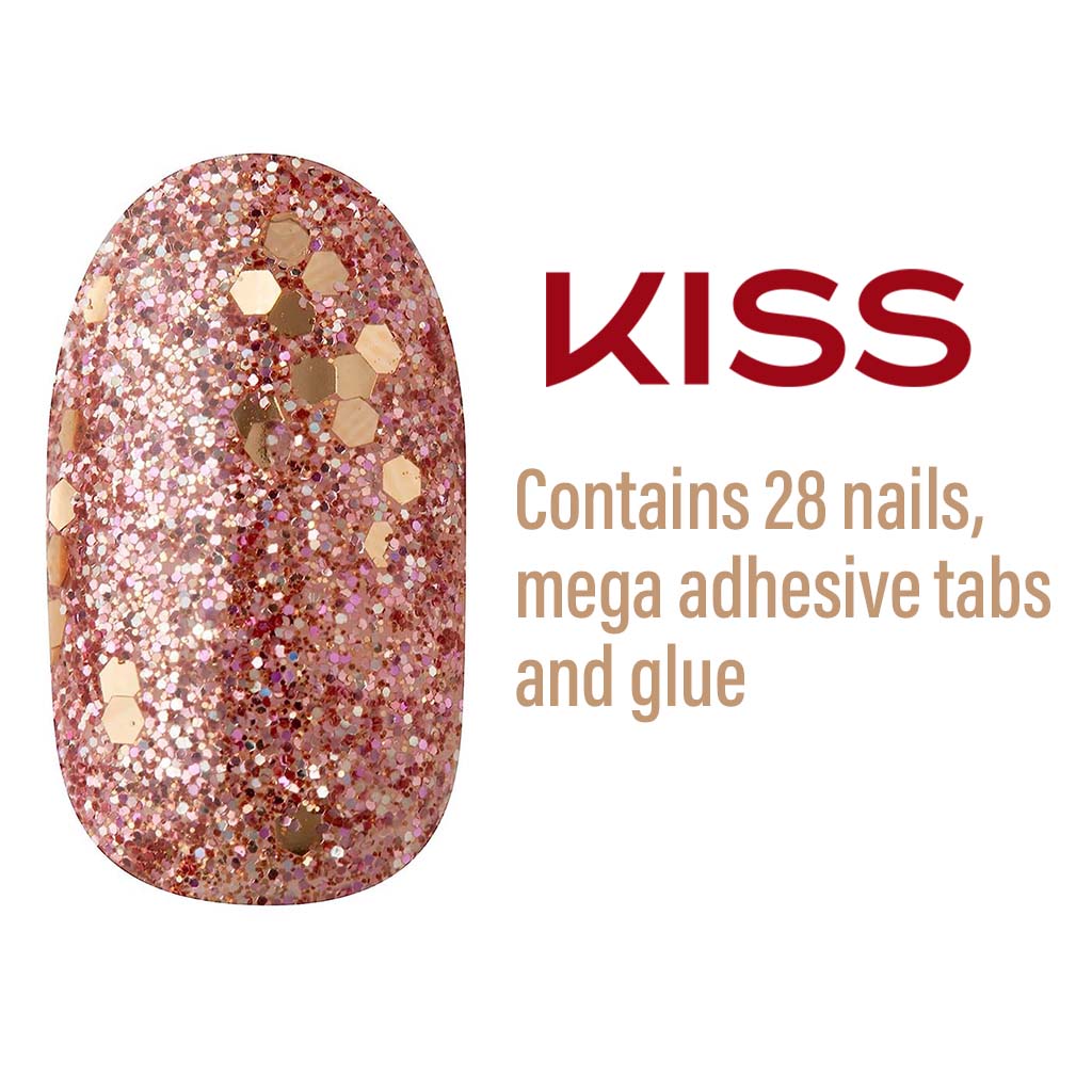 Kiss Gel Fantasy No Pressure Ready To Wear Nails With Glue And Adhesive Tabs, KGN17C, Pack of 24's - Easy Pharmacy LLC