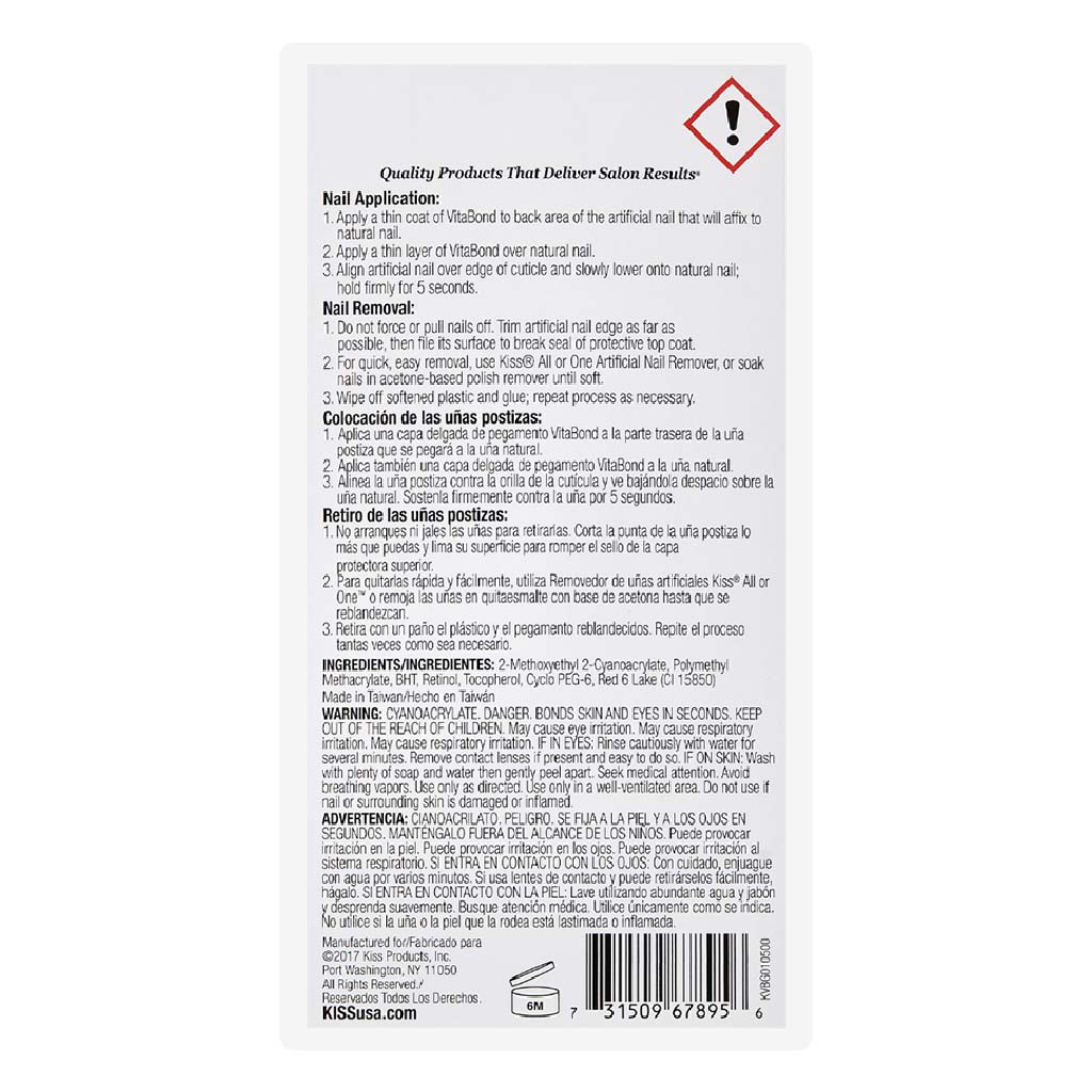 Kiss Vita Bond Odorless Pink Tinted Nail Glue 5g - Easy Pharmacy LLC