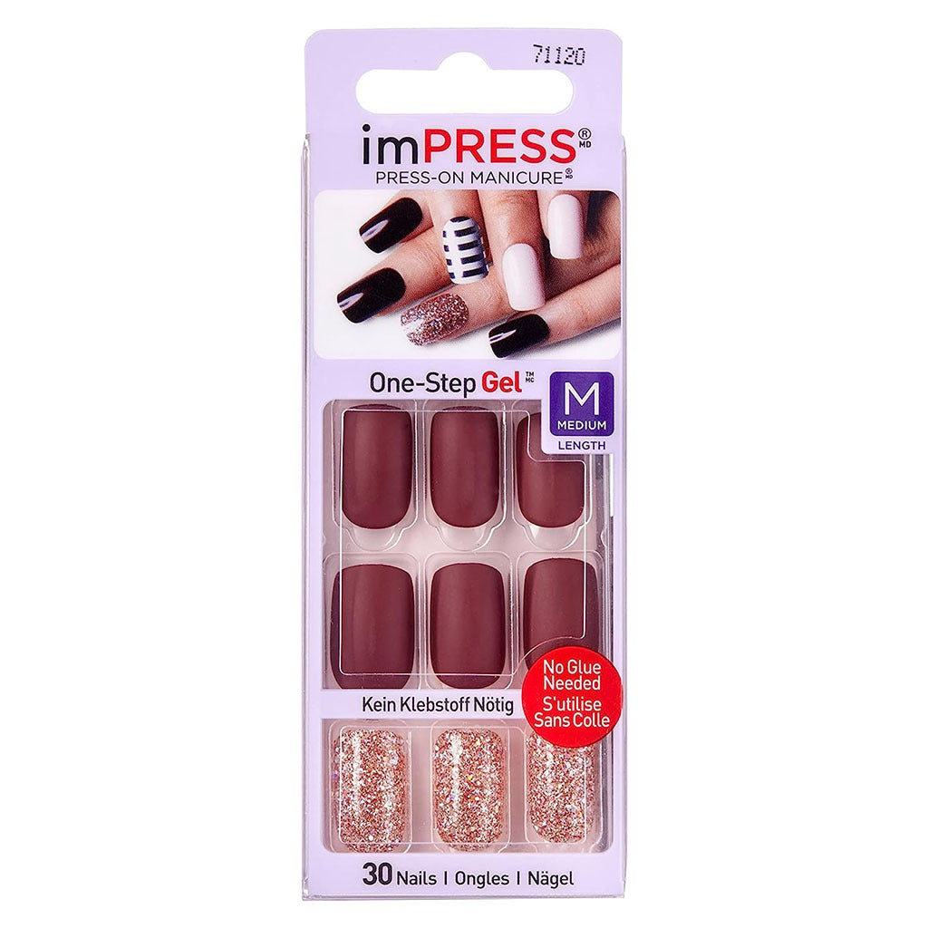 Kiss Broadway Impress Press-On Nails, Forbidden, BIPAM016C, Pack of 30's - Easy Pharmacy LLC