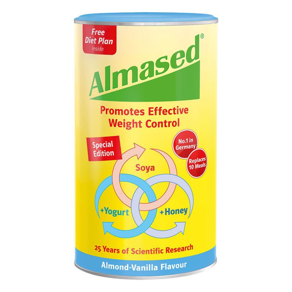 Almased Almond-Vanilla Soya, Yogurt and Honey Meal Replacement for Weight Loss 500g - Easy Pharmacy LLC