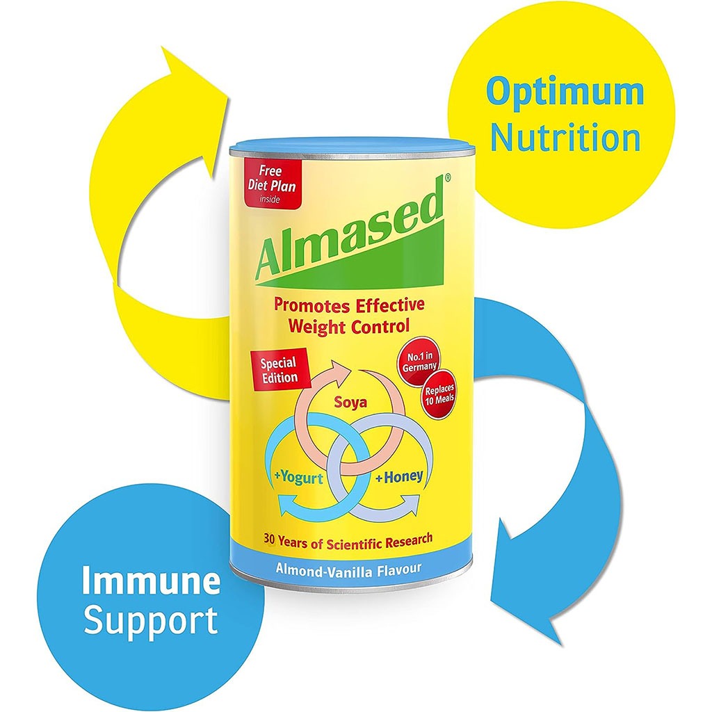 Almased Almond-Vanilla Soya, Yogurt and Honey Meal Replacement for Weight Loss 500g - Easy Pharmacy LLC
