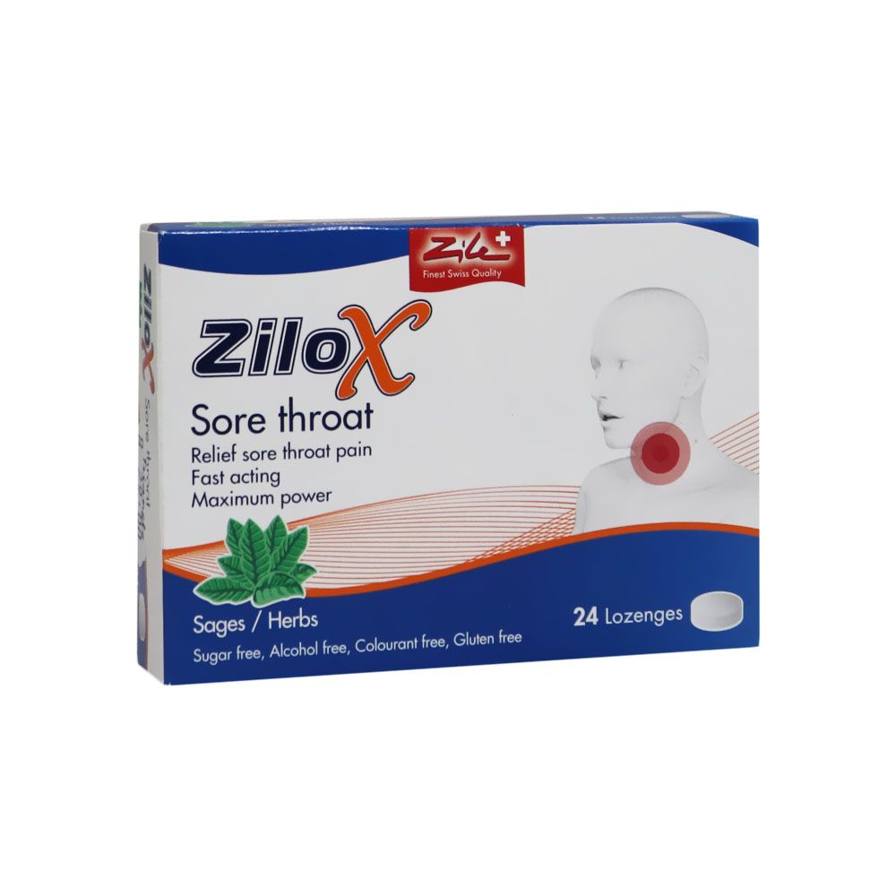 Zilox Sore Throat Lozenges 24's - Easy Pharmacy LLC