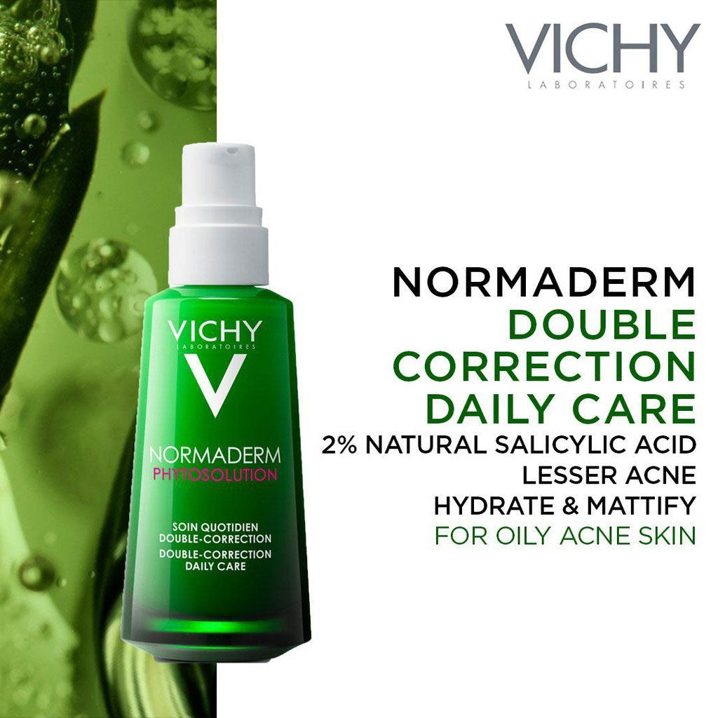 Vichy Normaderm Phytosolution Double Correction Daily Care Moisturiser For Oily & Acne Prone Skin With Salicylic Acid 50ml - Easy Pharmacy LLC