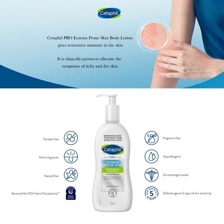 Cetaphil PRO Eczema Prone Skin Restoring Body Moisturizer For very dry, itchy Skin 295 mL - Easy Pharmacy LLC