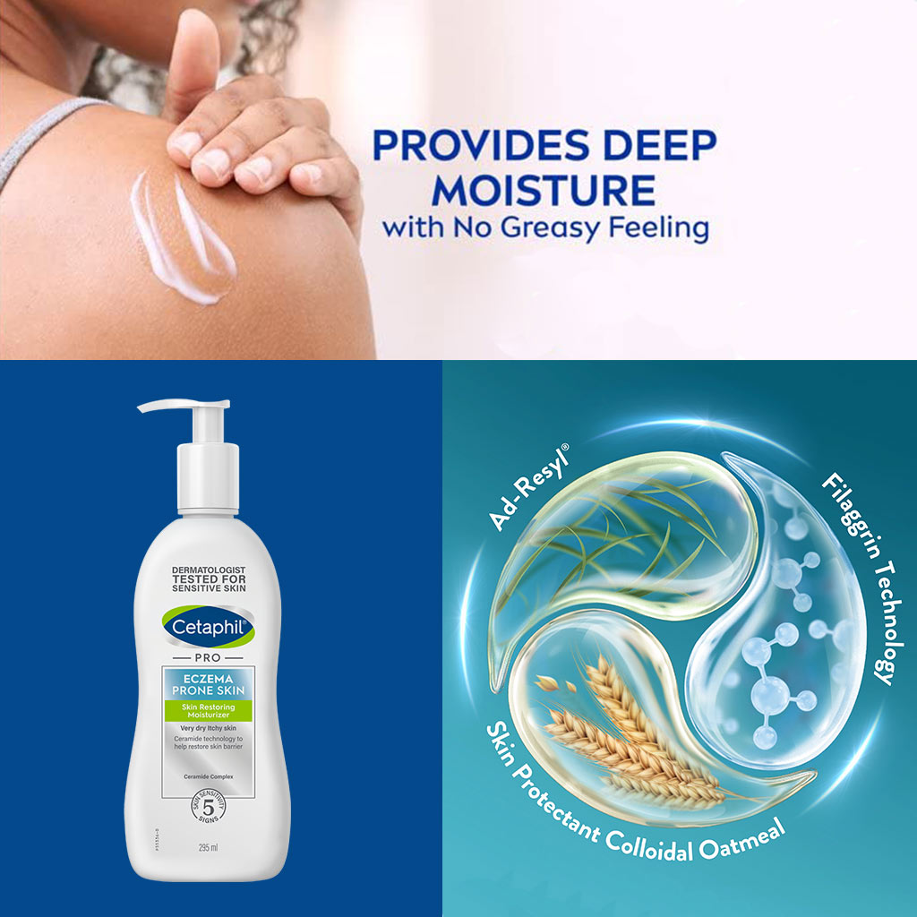 Cetaphil PRO Eczema Prone Skin Restoring Body Moisturizer For very dry, itchy Skin 295 mL - Easy Pharmacy LLC