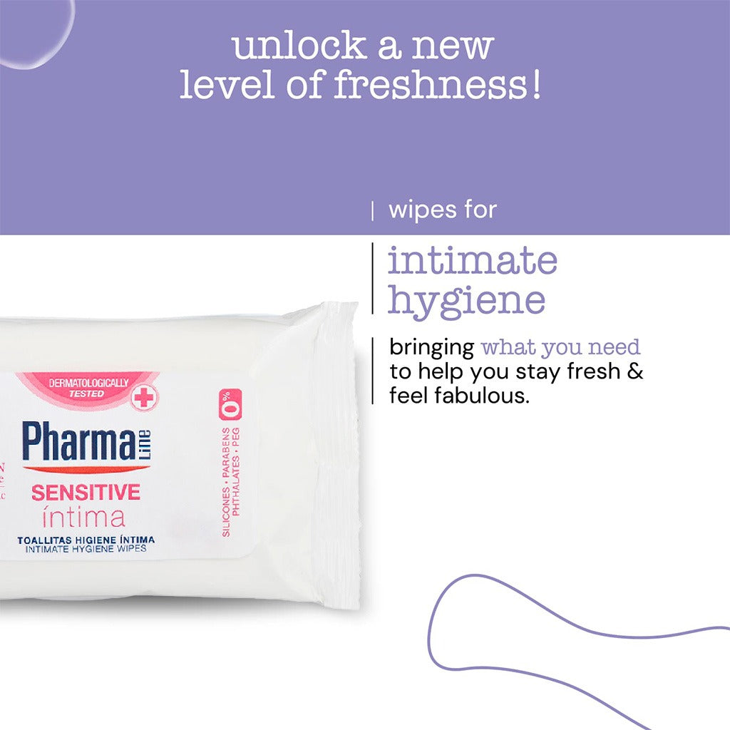 PharmaLine Sensitive Feminine Intimate Wipes 12's - Easy Pharmacy LLC
