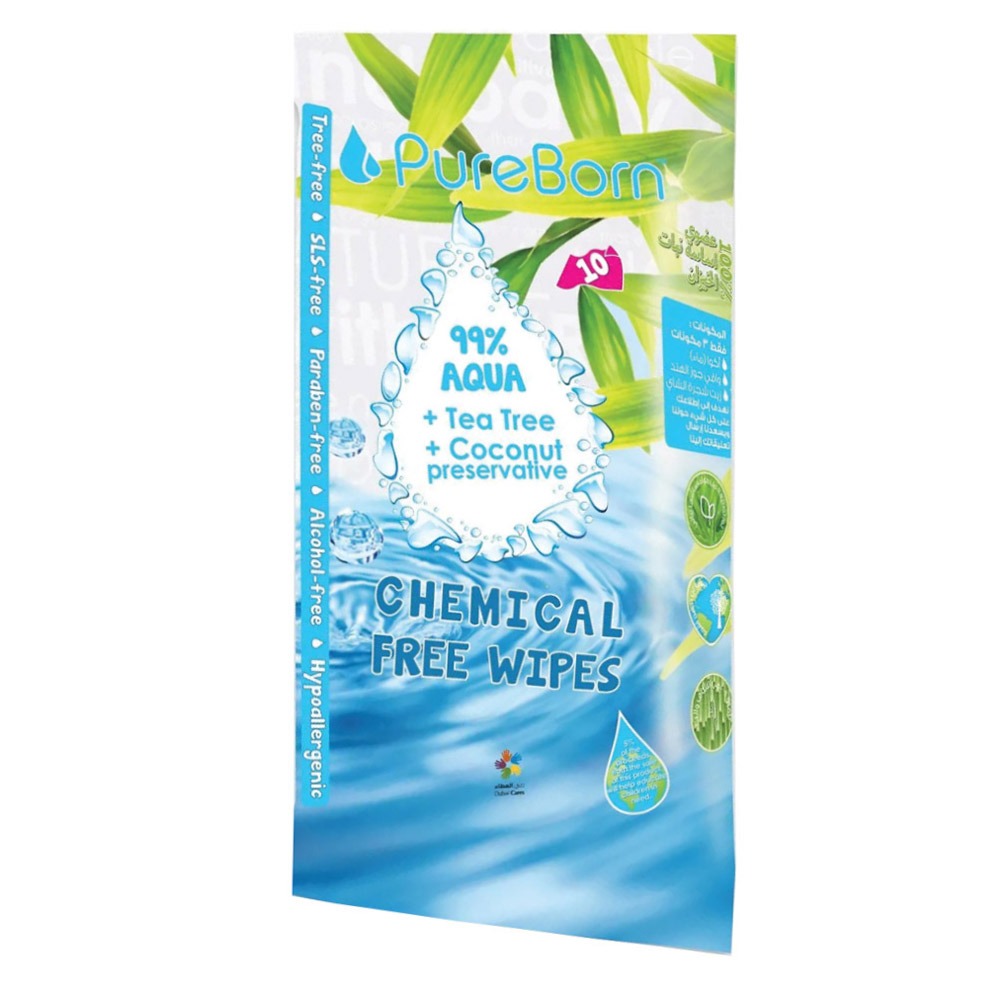 Pure Born Chemical Free Pure Wipes Q-Rail 10's - Easy Pharmacy LLC