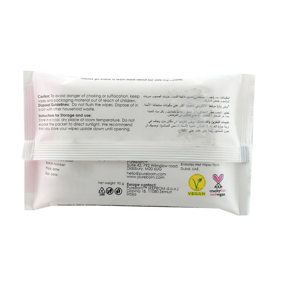Pure Born Pure Wipes Grapefruit 10's - Easy Pharmacy LLC