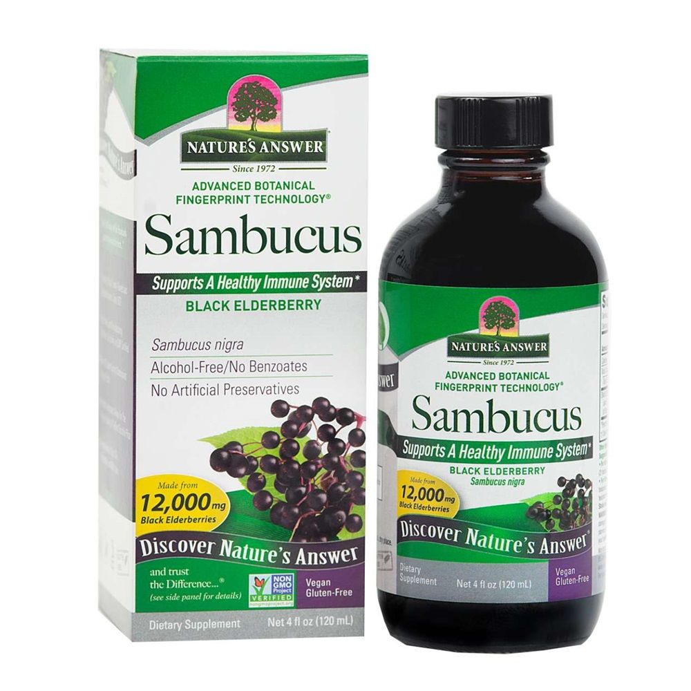 Nature's Answer Vit D3 + Nature's Answer Sambucus Syrup + Fingertip Pulse Oximeter (Bundle Pack) - Easy Pharmacy LLC