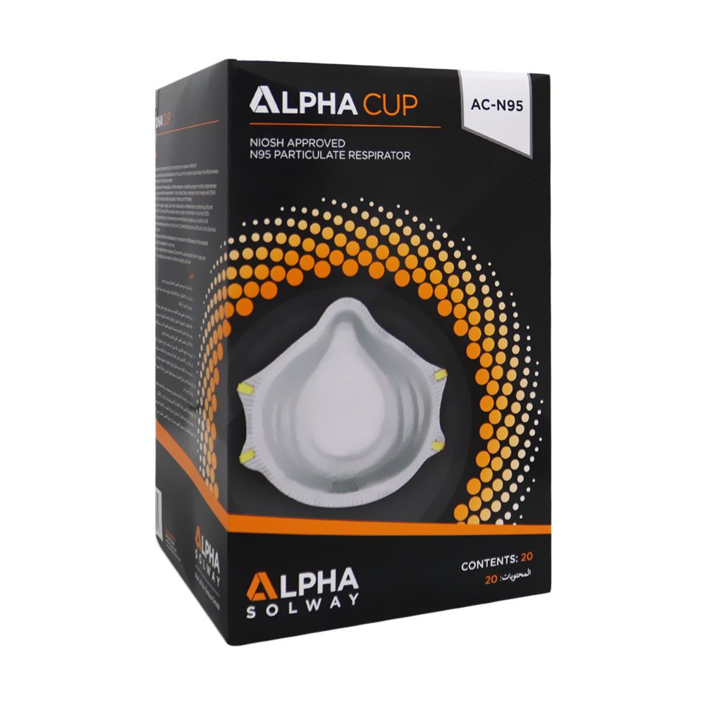 Alpha Cup AC-N95 Particulate Disposable Respirator Mask 20's - Easy Pharmacy LLC