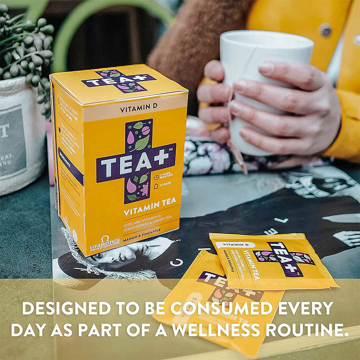 Vitabiotics Tea+ Vitamin D Vitamin Tea, Pack of 14's - Easy Pharmacy LLC