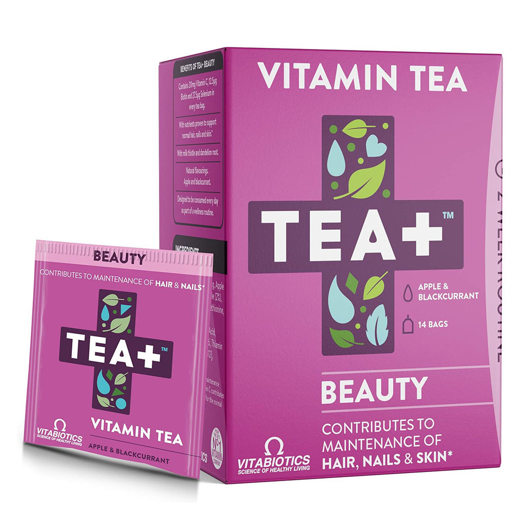 Vitabiotics Tea+ Beauty Vitamin Tea Bags For Healthy Hair, Nails & Skin, Pack of 14's - Easy Pharmacy LLC