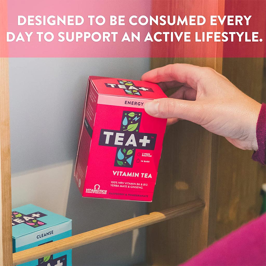 Vitabiotics Tea+ Energy Vitamin Tea Bags For Energy Support, Pack of 14's - Easy Pharmacy LLC