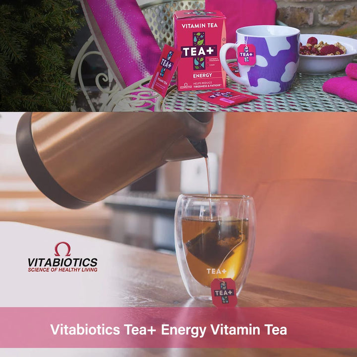 Vitabiotics Tea+ Energy Vitamin Tea Bags For Energy Support, Pack of 14's - Easy Pharmacy LLC