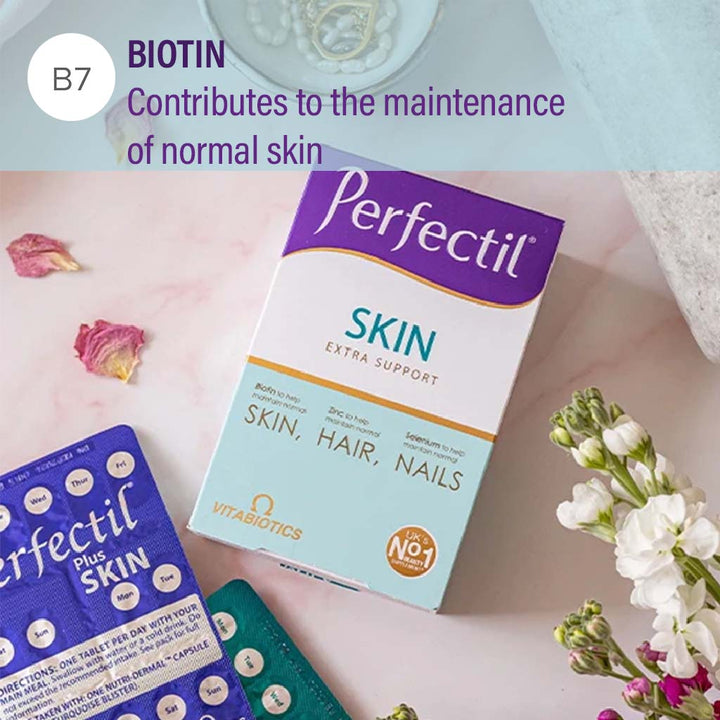 Vitabiotics Perfectil Skin Extra Support, Dual Pack of Multivitamin Tablets 28's + Nutri-Dermal Capsules 28's - Easy Pharmacy LLC