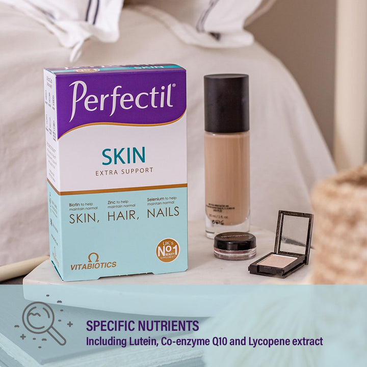 Vitabiotics Perfectil Skin Extra Support, Dual Pack of Multivitamin Tablets 28's + Nutri-Dermal Capsules 28's - Easy Pharmacy LLC