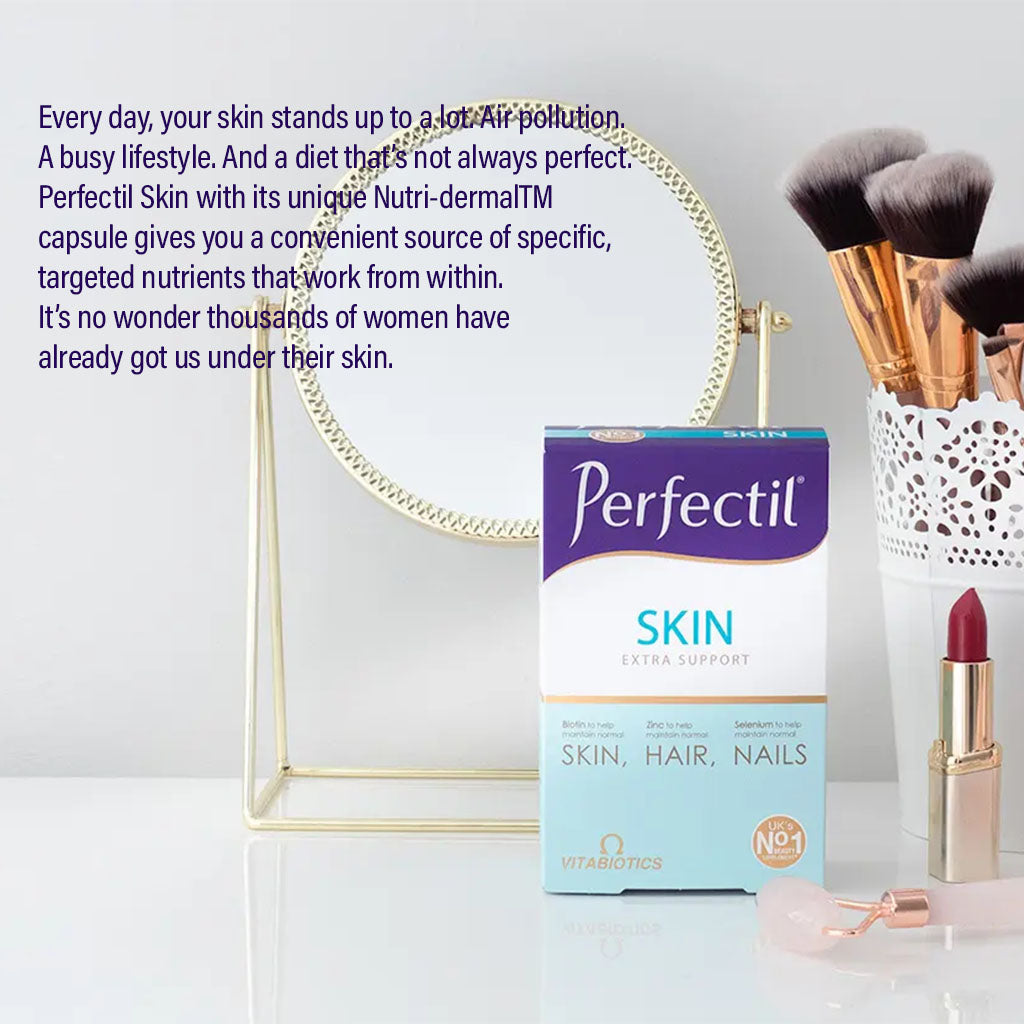 Vitabiotics Perfectil Skin Extra Support, Dual Pack of Multivitamin Tablets 28's + Nutri-Dermal Capsules 28's - Easy Pharmacy LLC