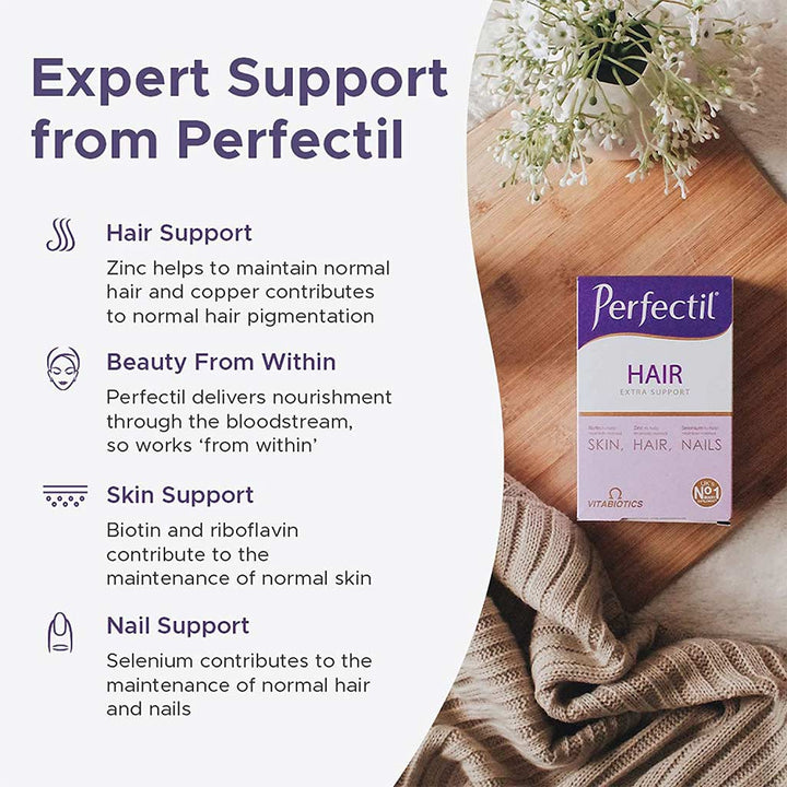 Vitabiotics Perfectil Extra Support Tablets For Hair, Skin & Nails, Pack of 60's - Easy Pharmacy LLC