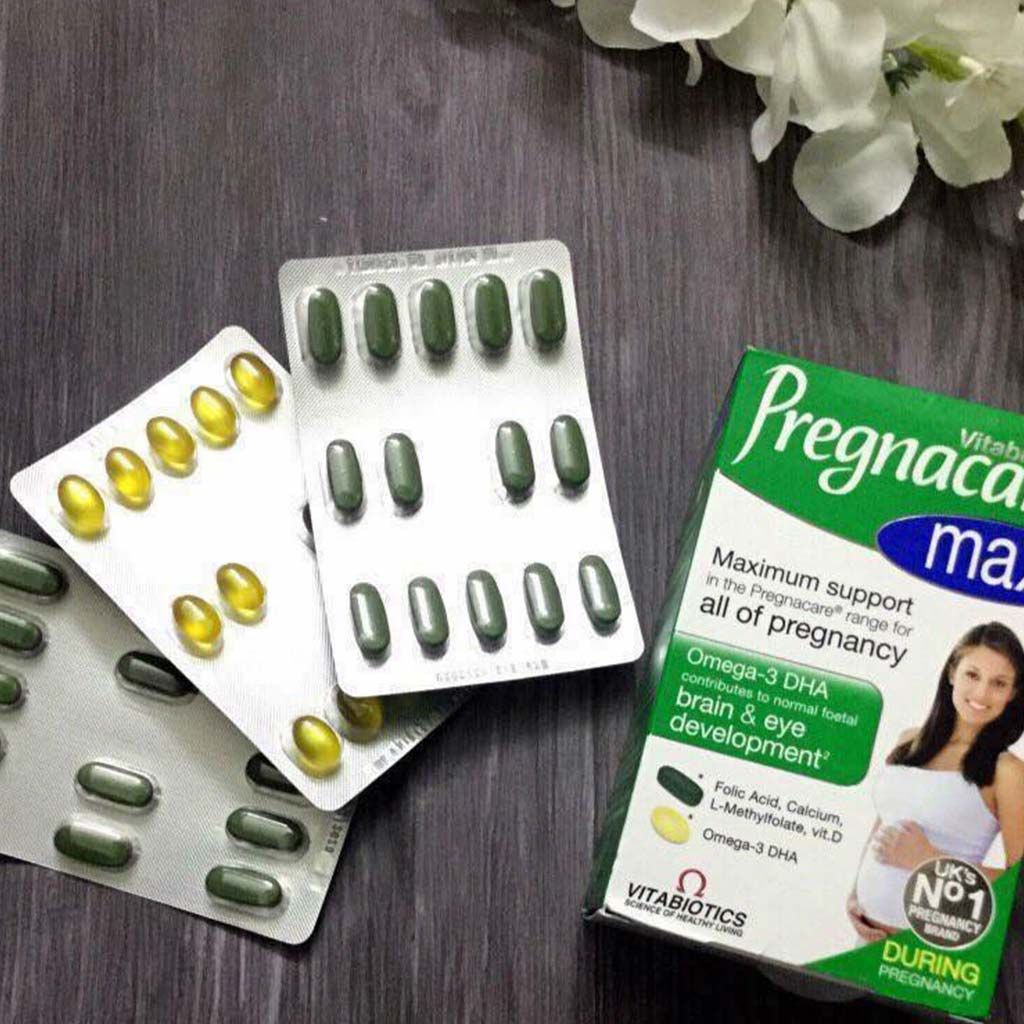 Vitabiotics Pregnacare Max Prenatal Supplement With Folic Acid & Omega 3 For Pregnancy Support, Dual Pack of Prenatal Micronutrient Tablets 56's + Omega-3 DHA Capsules 28's - Easy Pharmacy LLC
