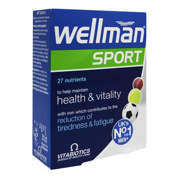Vitabiotics Wellman Sport – 30 Tablets (27‑Nutrient Men’s Multivitamin)