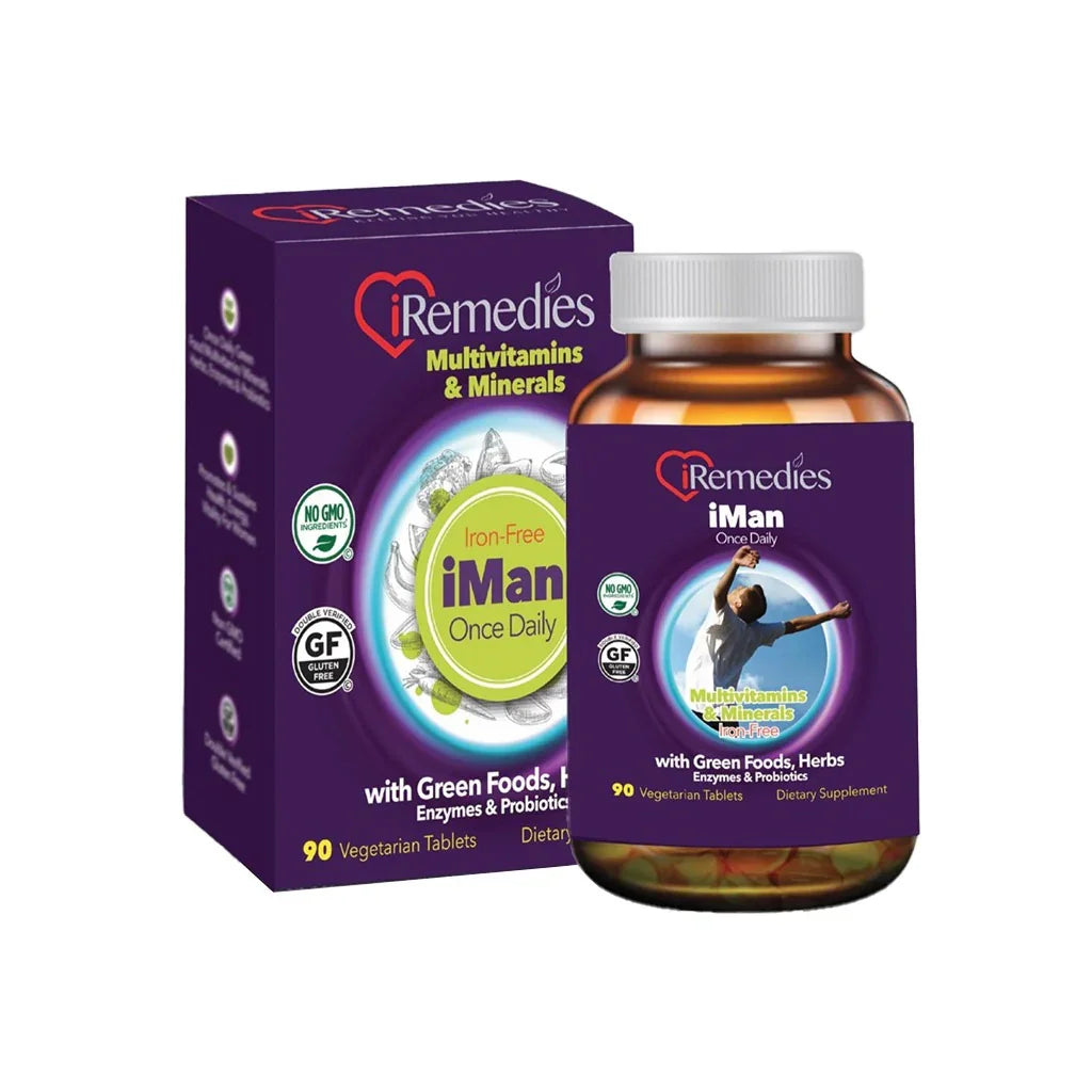 iRemedies iMan Men's Multivitamin Supplement Tablets With Green Foods & Herbs, Pack of 90's - Easy Pharmacy LLC