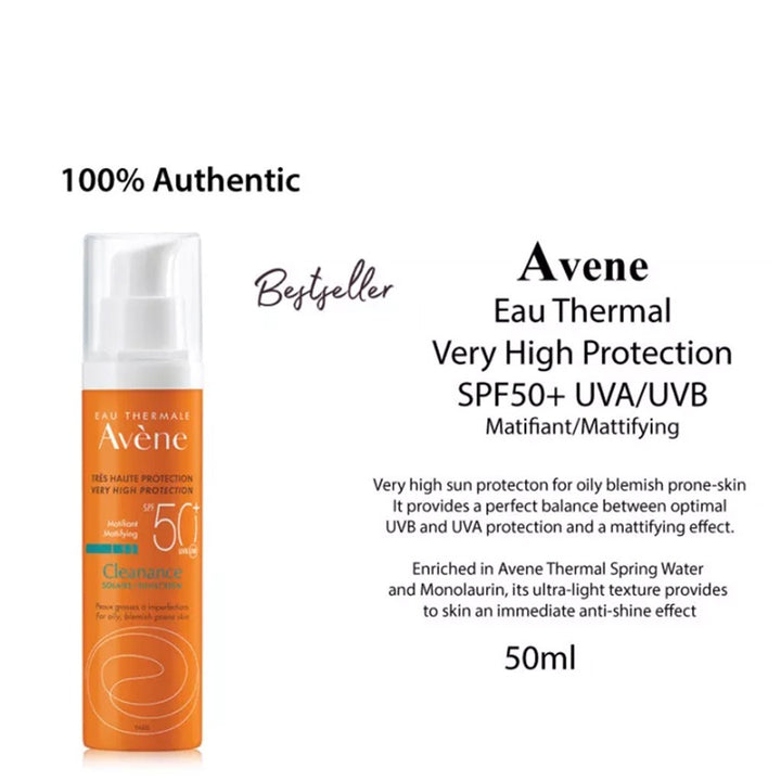 Avene Cleanance SPF50 High Protection Sunscreen Cream 50ml - Easy Pharmacy LLC