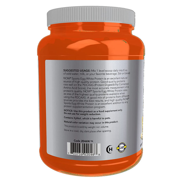 Now Sports Eggwhite Protein Powder With BCAAs, Creamy Vanilla, For Muscle Growth & Recovery 1.5lbs - Easy Pharmacy LLC