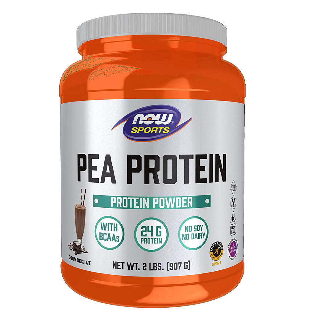 Now Sports Pea Protein Powder With BCAAs, Chocolate For Muscle Growth & Recovery 2lbs - Easy Pharmacy LLC