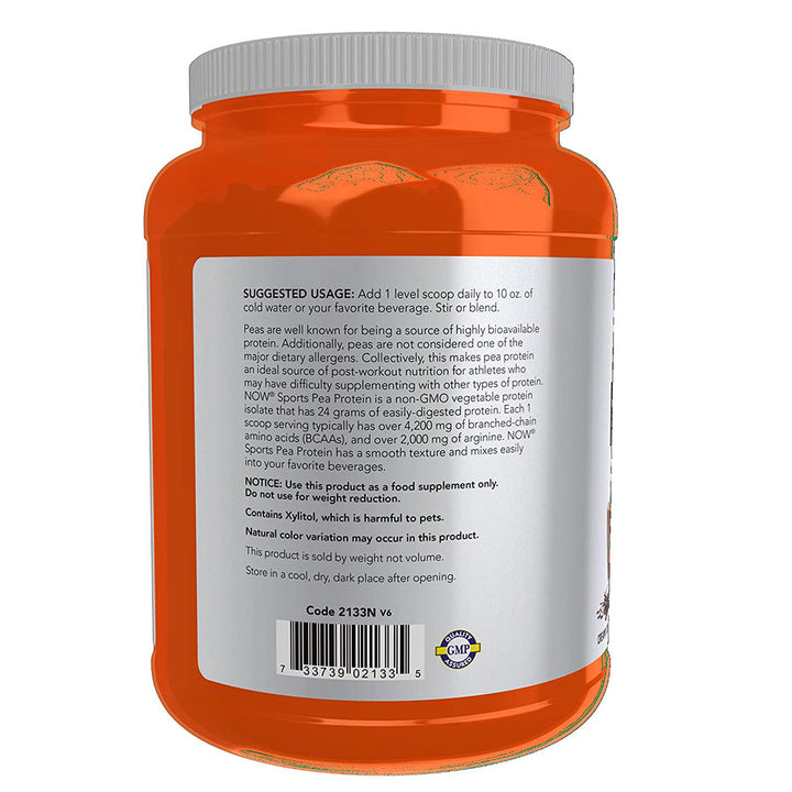 Now Sports Pea Protein Powder With BCAAs, Chocolate For Muscle Growth & Recovery 2lbs - Easy Pharmacy LLC